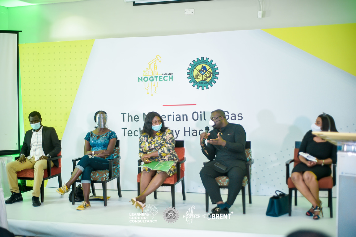 In conversation with panelists at NOGTECH’s Hackathon Bootcamp closing ceremony 